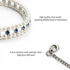 Pearl crystal and metal materials detail