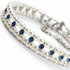Pearl and crystal necklace collar angled detail