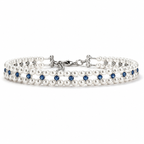 Blue pearl and crystal necklace collar for cats