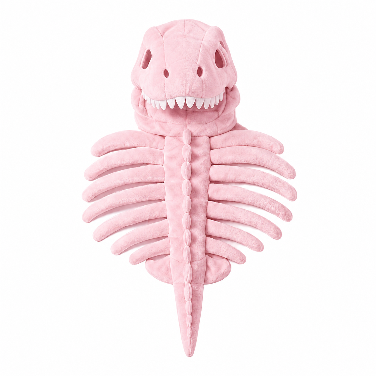 Pink soft plush dinosaur skeleton cat costume