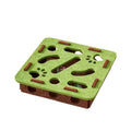 Green square felt cat puzzle toy with three rattle balls