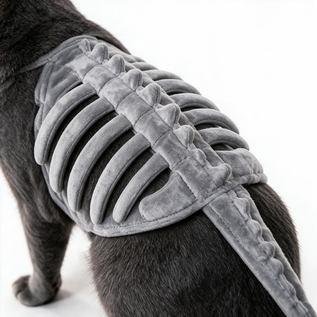 Dinosaur skull hood and soft fabric teeth detail