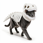 Pet wearing the soft plush dinosaur skeleton costume