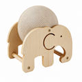 Elephant wooden rotating cat scratcher ball