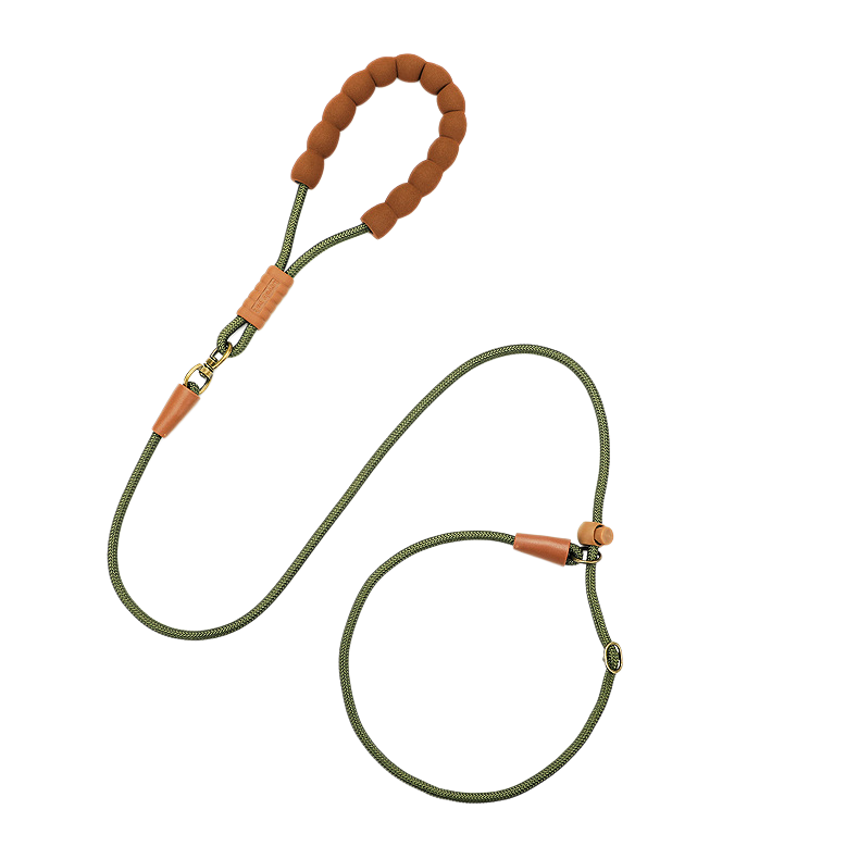 Army green rope slip lead