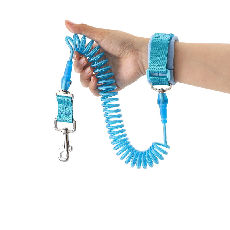 Sky blue basic coiled wrist leash