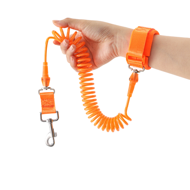 Vibrant orange basic coiled wrist leash