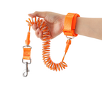 Vibrant orange reflective coiled wrist leash