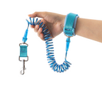 Sky blue reflective coiled wrist leash