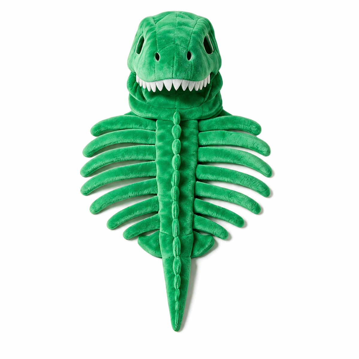 Green dinosaur skeleton pet costume