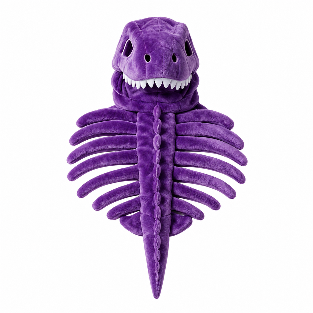 Purple dinosaur skeleton pet costume