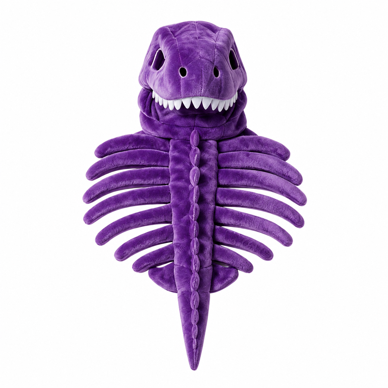 Purple dinosaur skeleton pet costume