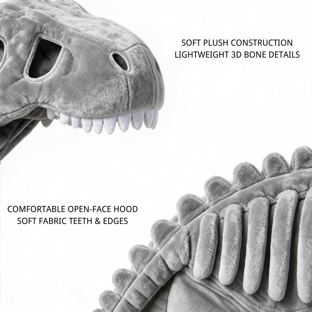 Soft plush construction and padded bone details