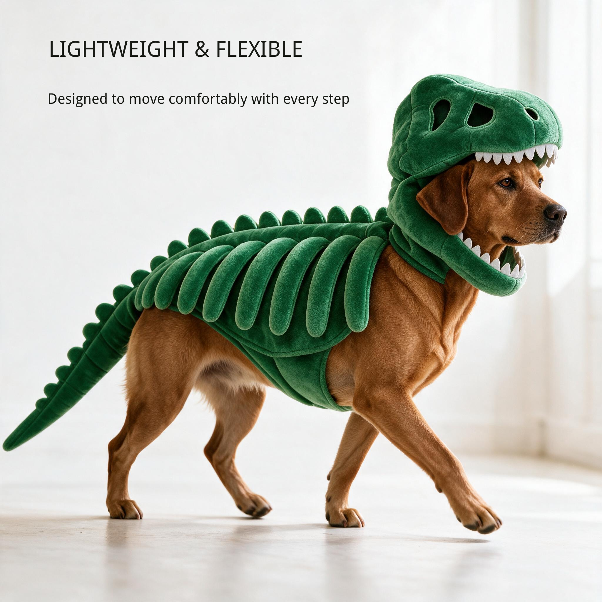 Lightweight flexible dinosaur skeleton pet costume