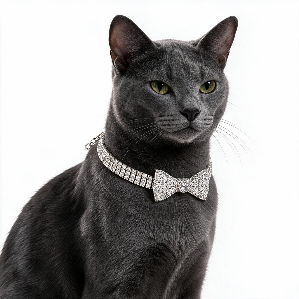 Crystal Bow Pet Collar & Necklace Set