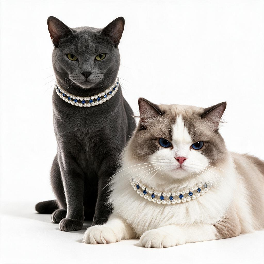 Pearl & Crystal Necklace Collar for Cats