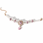 Pink pearl and gemstone pendant pet necklace