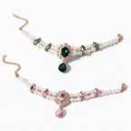 Pink and green pearl gemstone pet necklaces