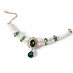 Green pearl and gemstone pendant pet necklace