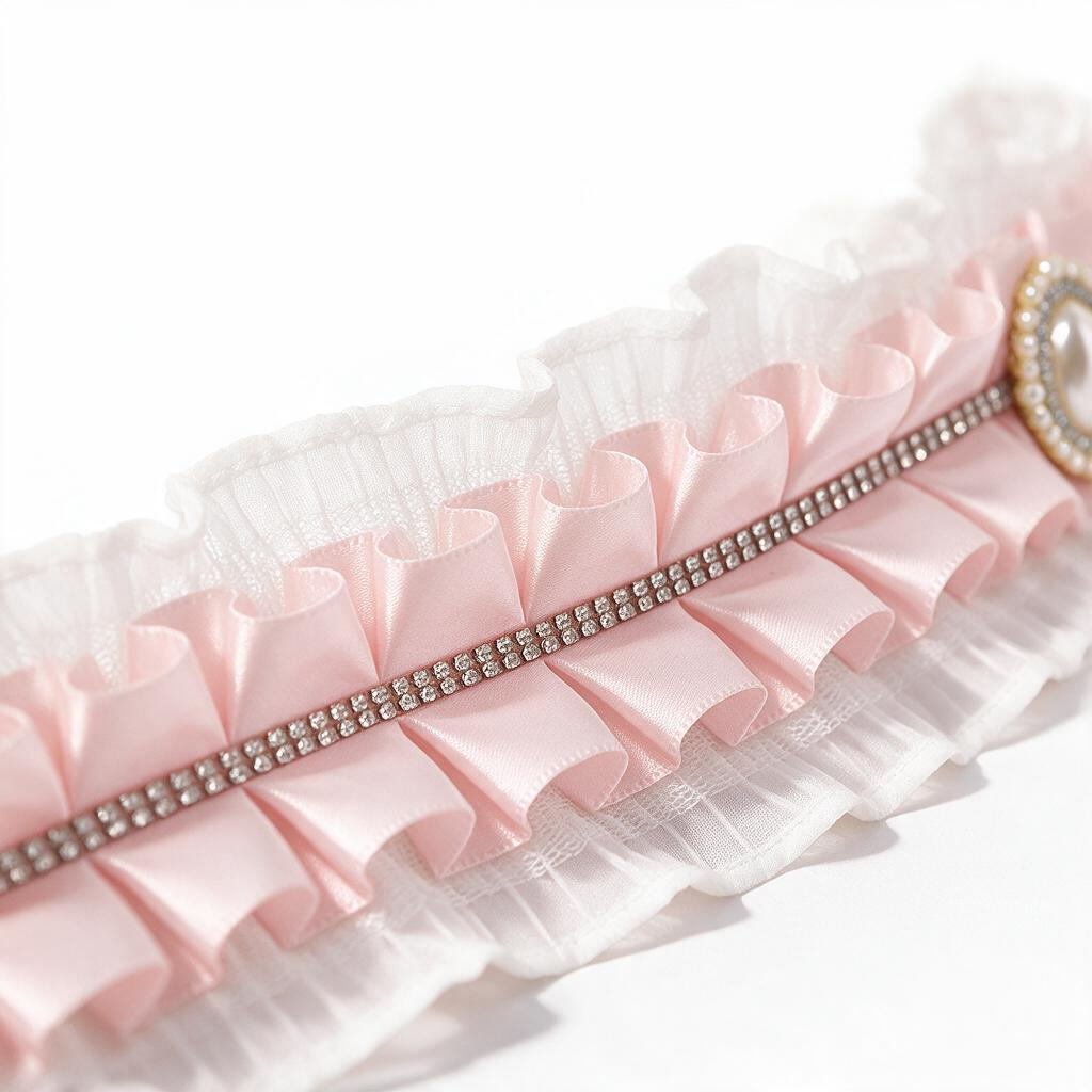 Layered lace and satin ruffle detail
