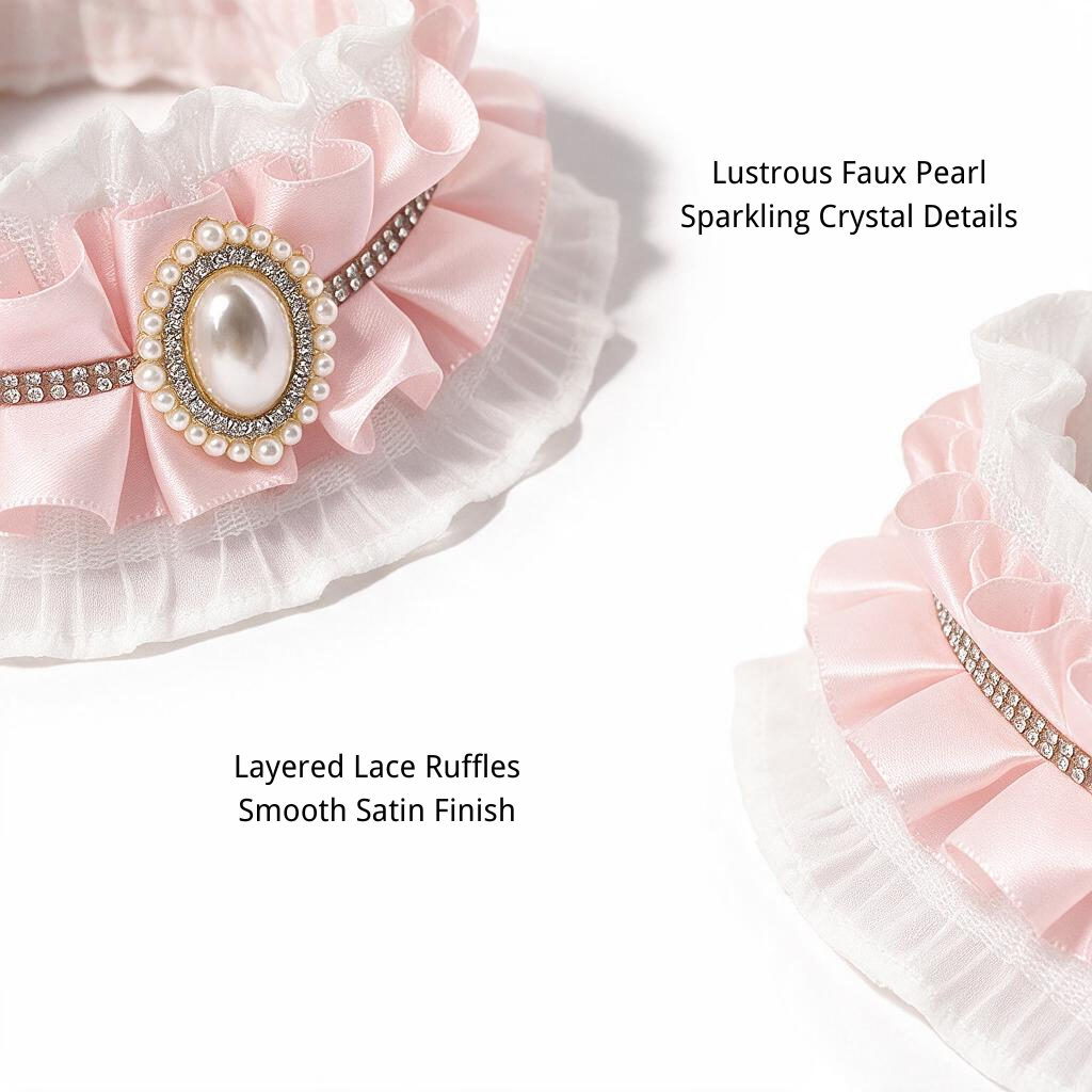 Lace satin pearl and crystal collar materials