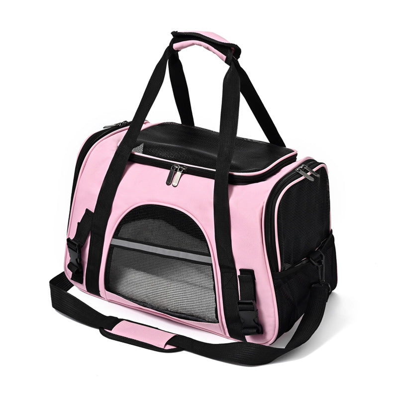 Pink pet travel carrier