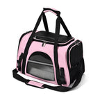 Pink pet travel carrier