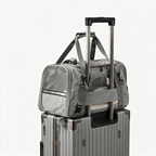 Pet travel carrier shown in everyday use
