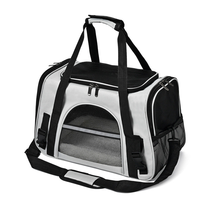 Black and grey pet travel carrier