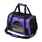 Purple pet travel carrier