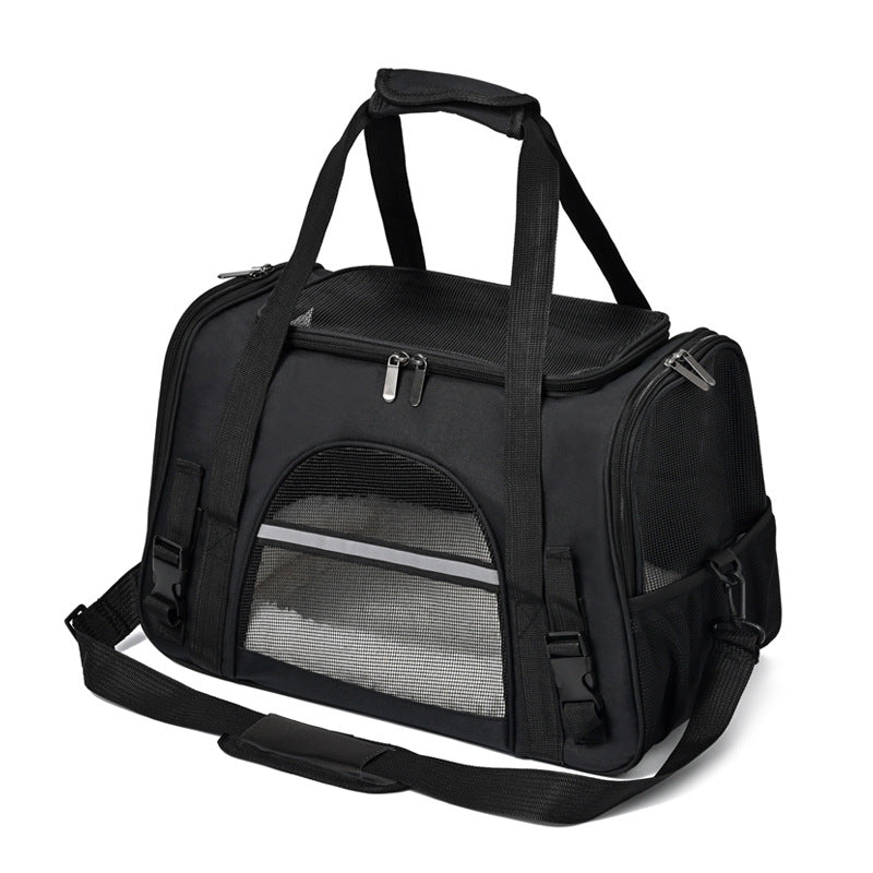 Black pet travel carrier