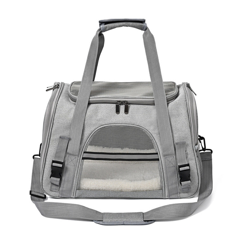 Grey pet travel carrier
