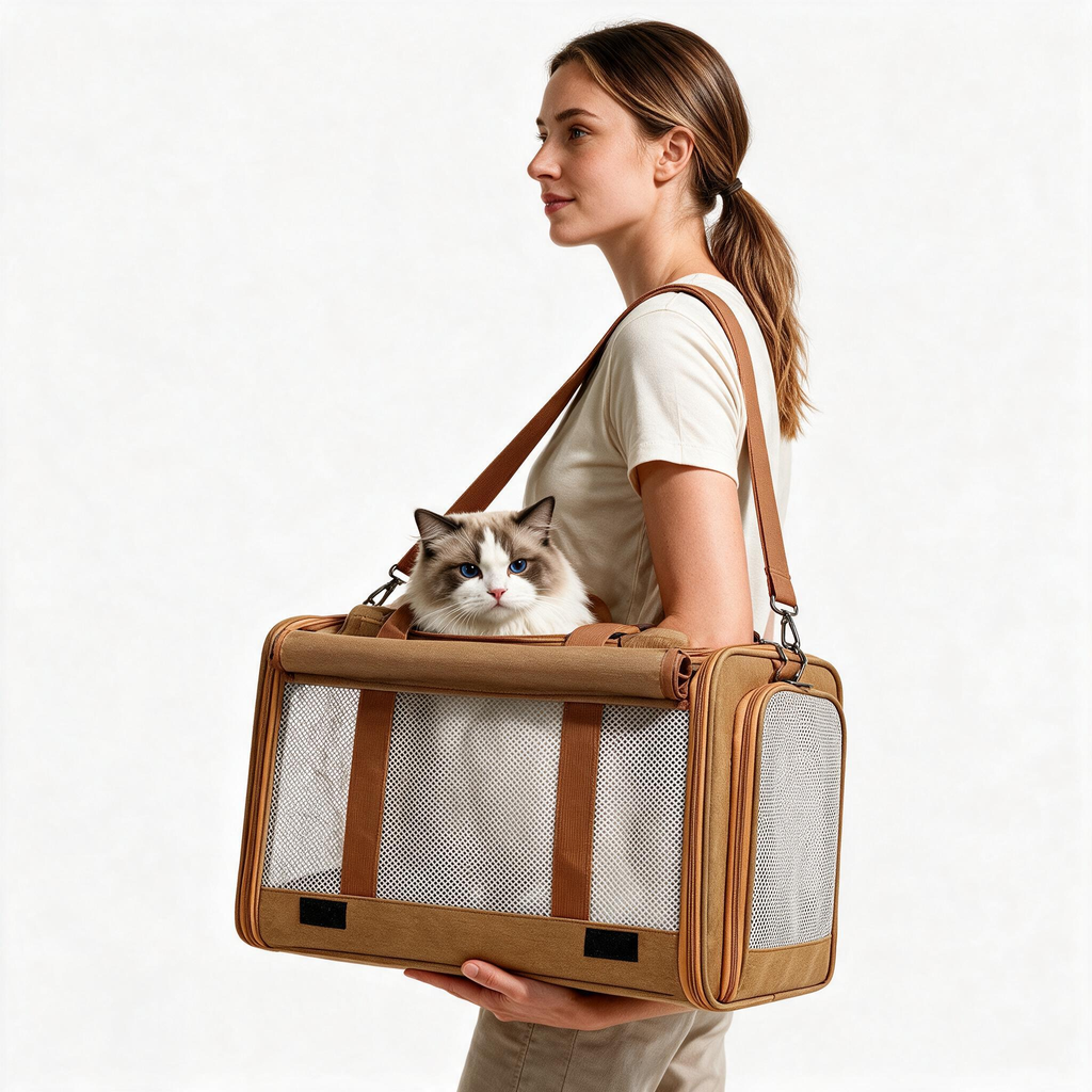 Roll-Up Mesh Soft-Sided Pet Travel Carrier