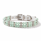 Green pearl and crystal pet collar only