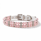 Pink pearl and crystal pet collar only